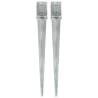 Ground Spikes 2 pcs Silver 10x10x91 cm Galvanised Steel Size 10 x 10 x 91 cm Quantity in Package 2 