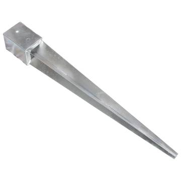 Durable Galvanised Steel Ground Spikes - 2 pcs Silver