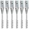 Ground Spikes Set - 6 pcs Silver Galvanised Steel 7x7x56 cm