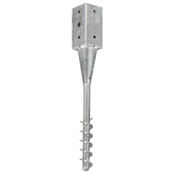 Ground Spikes Set - 6 pcs Silver Galvanised Steel 7x7x56 cm