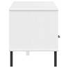 OSLO White TV Cabinet with Metal Legs - Solid Pine Wood