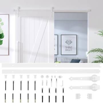 Sliding Door Hardware Kit 183 cm Steel White - Hipo Market