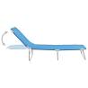 Folding Sun Lounger - Steel & Fabric in Turquoise Blue