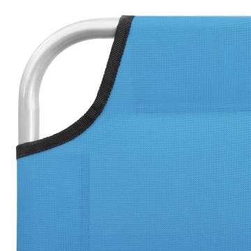 Folding Sun Lounger - Steel & Fabric in Turquoise Blue