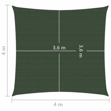 Sunshade Sail 160g/m² Dark Green 4x4m - HDPE Outdoor Protection