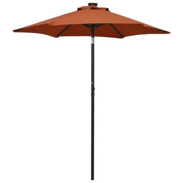 Elegant Parasol with LED Lights - Terracotta 200x211 cm