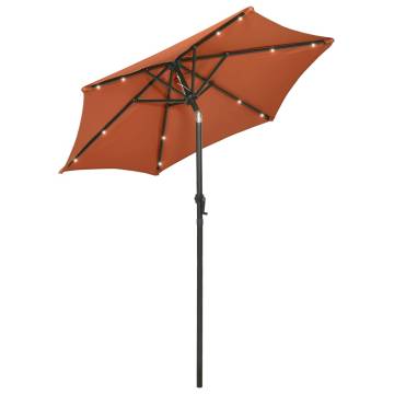 Elegant Parasol with LED Lights - Terracotta 200x211 cm