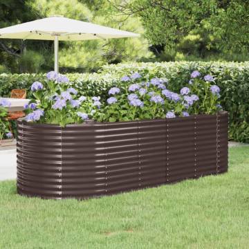 Garden Raised Bed Powder-coated Steel - 249x100x68 cm Brown