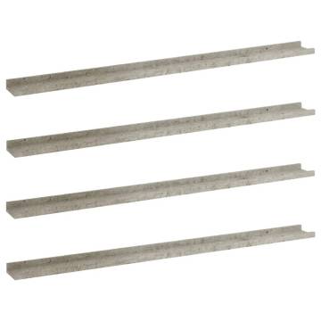 Stylish 4 Pcs Concrete Grey Wall Shelves | HipoMarket UK