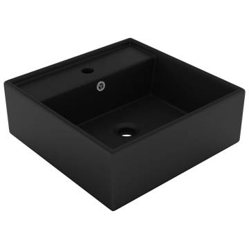 Luxury Matt Black Ceramic Basin - 41x41 cm | Hipomarket