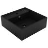 Luxury Basin Overflow Square Matt Black 41x41 cm Ceramic Colour matte black 