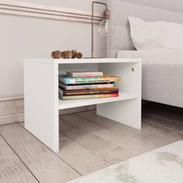 Elegant White Bedside Cabinet - 40x30x30 cm | HipoMarket