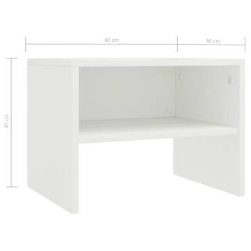 Elegant White Bedside Cabinet - 40x30x30 cm | HipoMarket