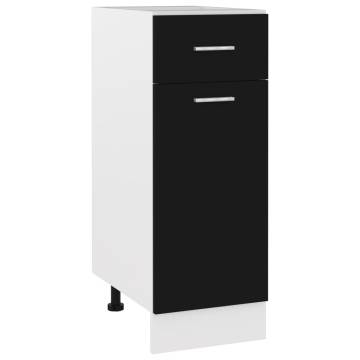 Drawer Bottom Cabinet Black - Space-Saving Storage 30x46x81.5 cm