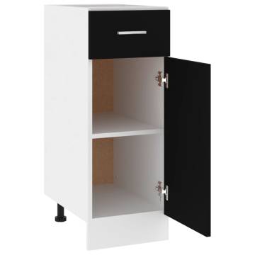 Drawer Bottom Cabinet Black - Space-Saving Storage 30x46x81.5 cm