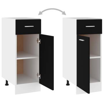 Drawer Bottom Cabinet Black - Space-Saving Storage 30x46x81.5 cm