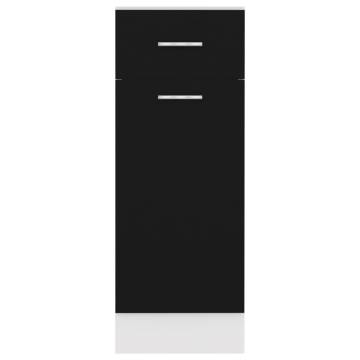 Drawer Bottom Cabinet Black - Space-Saving Storage 30x46x81.5 cm