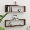 Wall Cube Shelves 2 pcs Brown Oak 100x15x30 cm Engineered Wood Colour brown oak Quantity in Package 2 Number of Pieces 1 