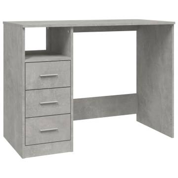 Modern Desk with Drawers in Concrete Grey - 102x50x76 cm