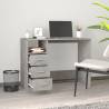 Modern Desk with Drawers in Concrete Grey - 102x50x76 cm