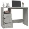 Modern Desk with Drawers in Concrete Grey - 102x50x76 cm