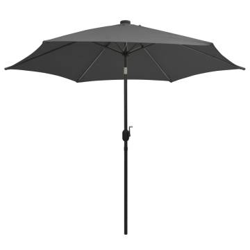 300 cm Anthracite Parasol with LED Lights and Aluminium Pole