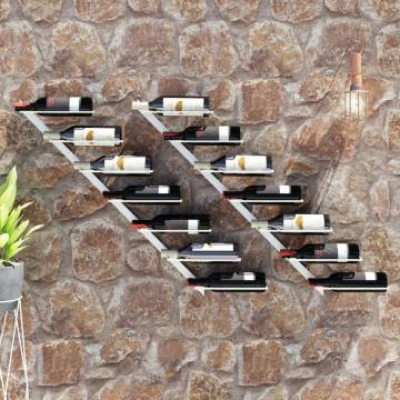 Wall-Mounted Wine Rack for 7 Bottles - White Metal | HipoMarket