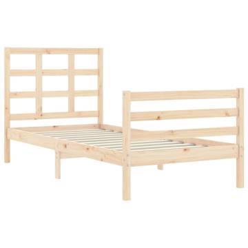 Solid Wood Bed Frame with Headboard 100x200 cm - HipoMarket