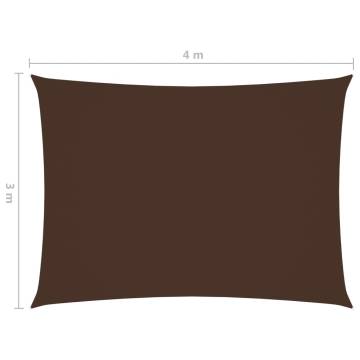 Brown Sunshade Sail - Rectangular 3x4m Oxford Fabric