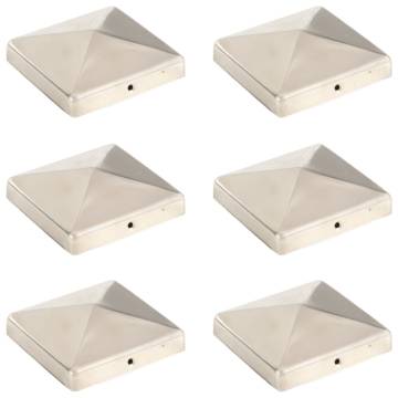 Pyramid Fence Post Caps - 6 pcs Stainless Steel | HipoMarket