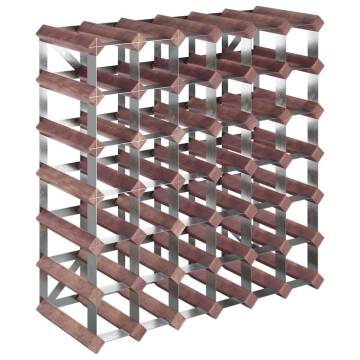 Wine Rack for 42 Bottles - Brown Solid Wood Pine