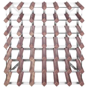 Wine Rack for 42 Bottles - Brown Solid Wood Pine