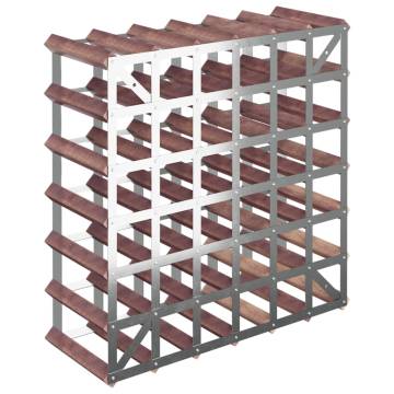 Wine Rack for 42 Bottles - Brown Solid Wood Pine