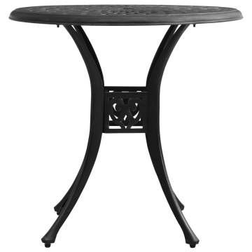 Garden Table Black 78x78x72 cm Cast Aluminium | HipoMarket