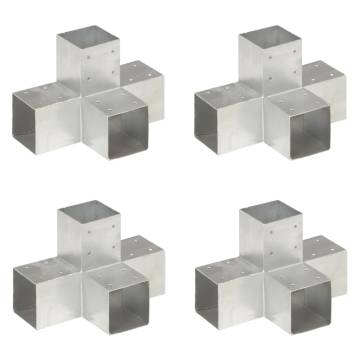 Post Connectors 4 pcs X Shape Galvanised Metal | HipoMarket