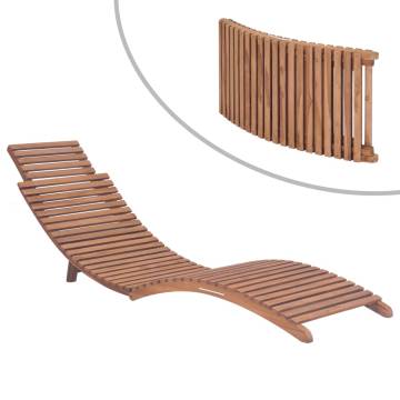 Folding Sun Lounger - Solid Teak Wood Garden Furniture