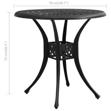 Garden Table Black 78x78x72 cm Cast Aluminium | HipoMarket