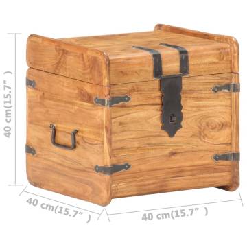 Solid Acacia Wood Chest - 40x40 cm | Hipomarket