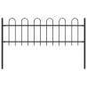 Garden Fence with Hoop Top Steel 1.7m - Black Elegance