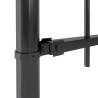 Garden Fence with Hoop Top Steel 1.7m - Black Elegance