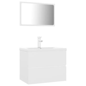 Stylish White Engineered Wood Bathroom Furniture Set