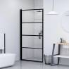 Shower Door 81x195 cm Half Frosted Tempered Glass Black Size 81 x 195 cm Model half frosted 