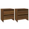 Elegant Brown Oak Bedside Cabinets - 2 pcs | Hippomarket