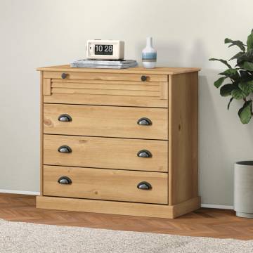 VIGO Chest of Drawers - Solid Pine 80x40x76 cm for Stylish Storage