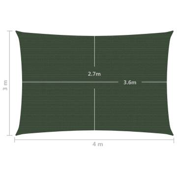 Dark Green Sunshade Sail 3x4 m | UV & Mould Resistant