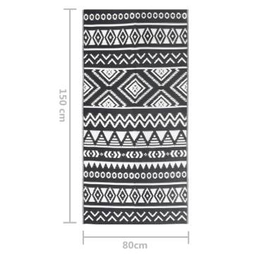 Trendy Outdoor Rug Black 80x150 cm PP - Hipomarket UK