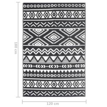 Outdoor Rug Black 120x180 cm | Stylish PP Carpet