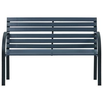 Stylish Grey Garden Bench - Solid Fir Wood - 112 cm