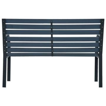 Stylish Grey Garden Bench - Solid Fir Wood - 112 cm