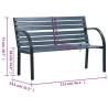 Stylish Grey Garden Bench - Solid Fir Wood - 112 cm